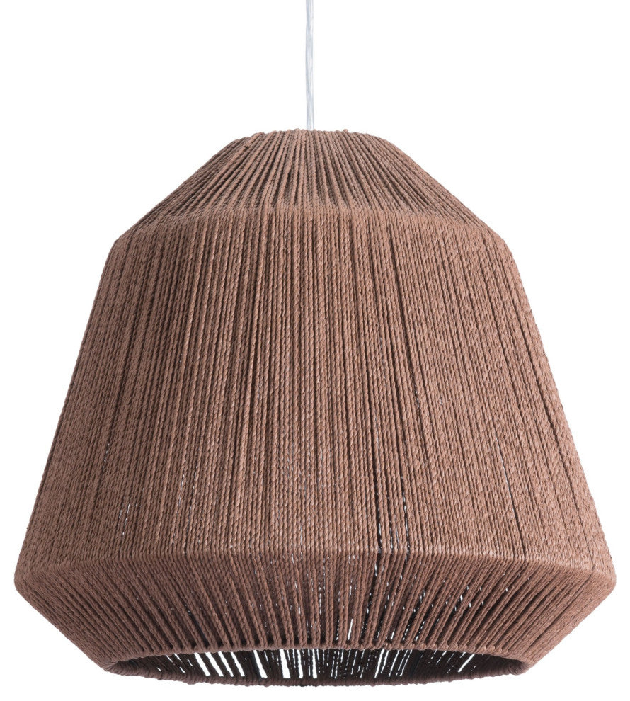Pendant Ceiling Light Fixture, Steel Metal, Rope, Brown, Kitchen LoungeLobby