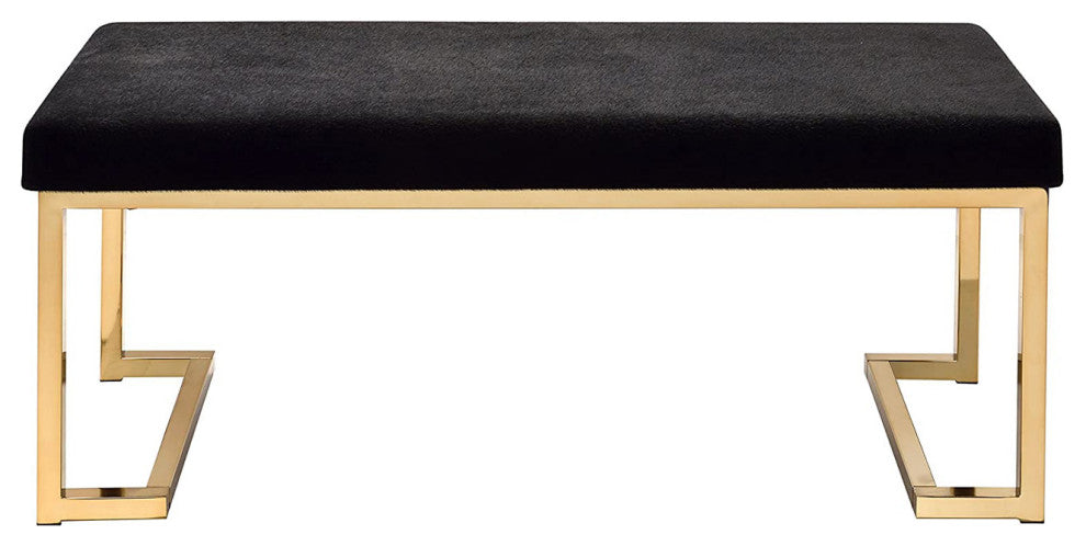 Fabric Bench, Black and Champagne