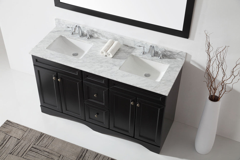 Talisa 60" Double Bathroom Vanity Set, Espresso