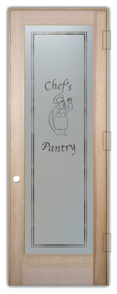 Pantry Door - Happy Chef - Douglas Fir (stain grade) - 28" x 84" - Knob on...