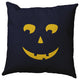 Halloween Jack-O-Lantern Right Accent Pillow, Navy, 18"x18"