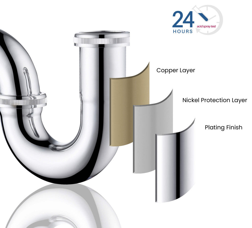 Kibi 1-1/2" P-Trap, Chrome