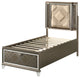 ACME Skylar Full Bed With Storage, LED, PU and Dark Champagne