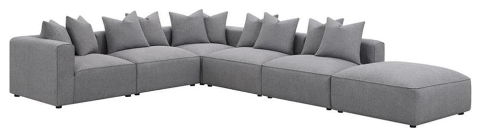 Coaster Jennifer Fabric Upholstered 6-piece Tight Seat Modular Sectional Gray
