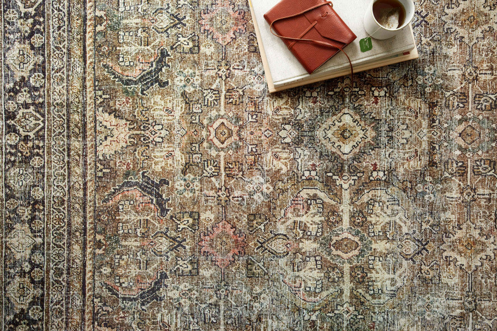 Olive Charcoal Layla Printed Area Rug by Loloi II, 2'-6"x12'-0"