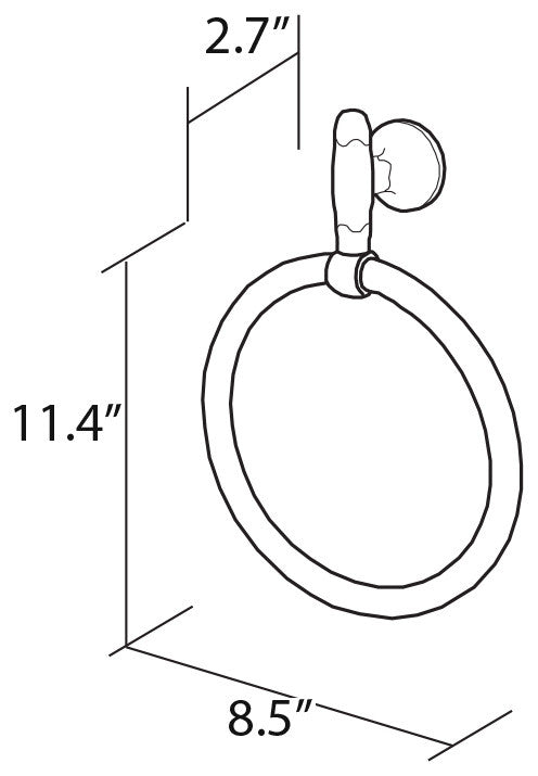 Secret Bath, Chrome And Gold Towel Ring, Filigrana Collection