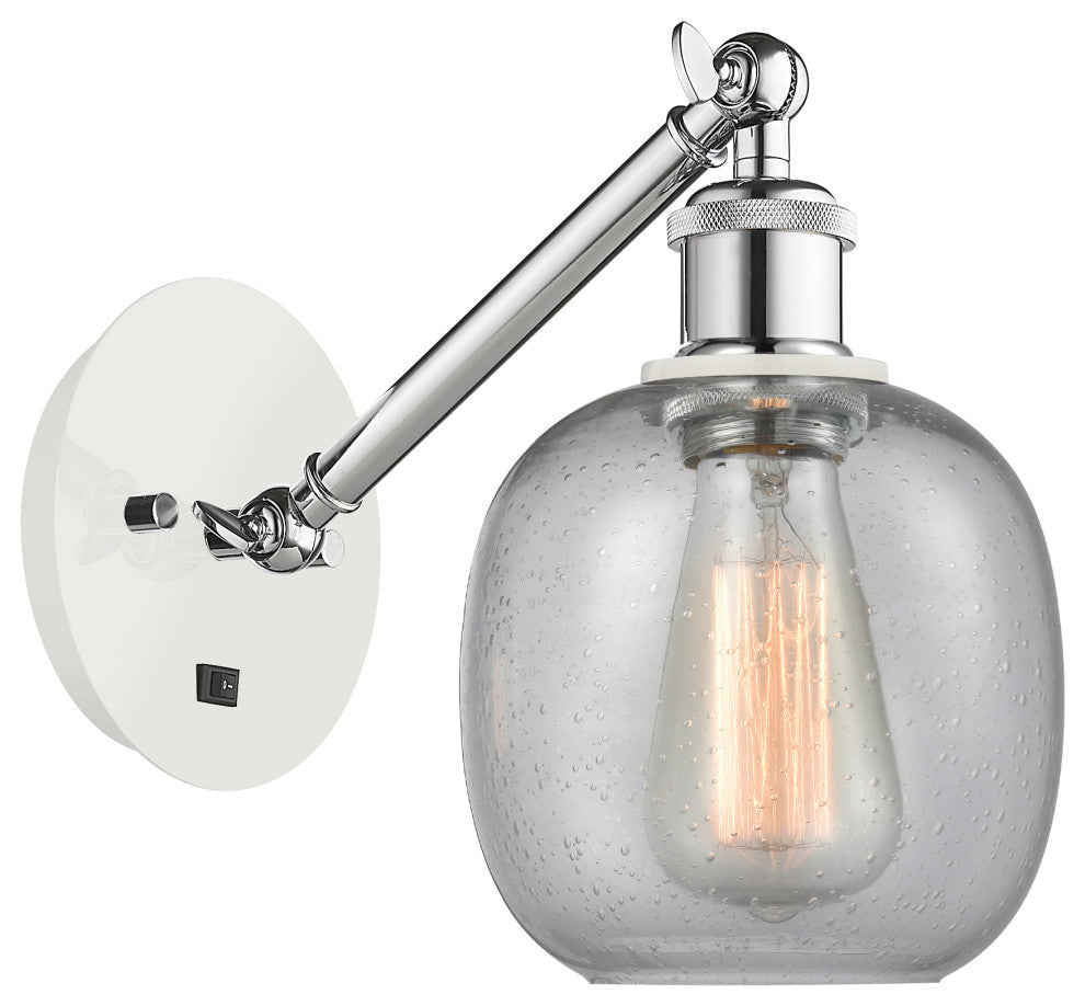 Innovations 317-1W-WPC-G104-LED 1-Light Sconce, White and Polished Chrome