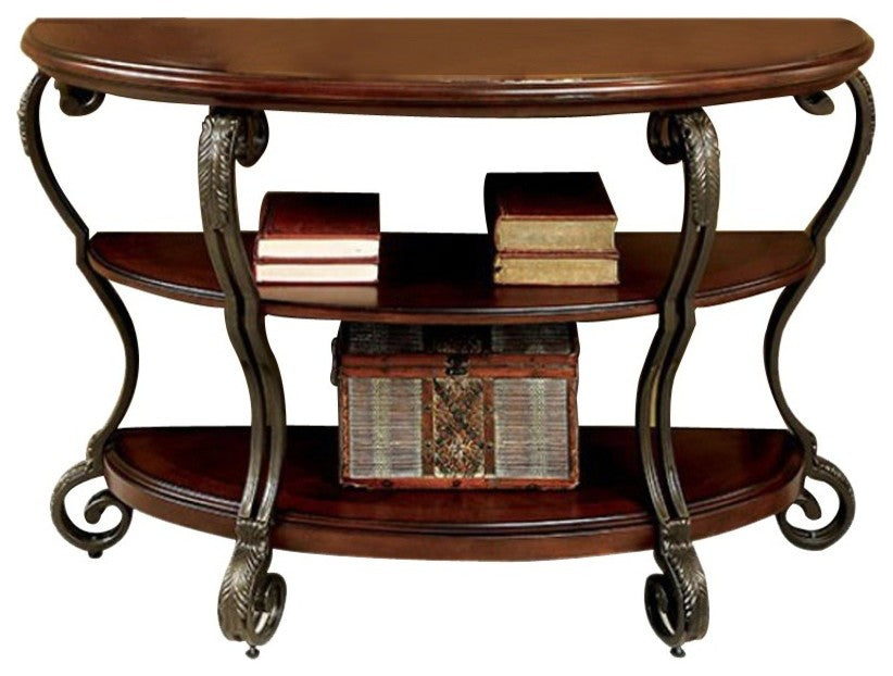 Benzara BM122961 May Transitional Style Sofa Table,Dark Walnut