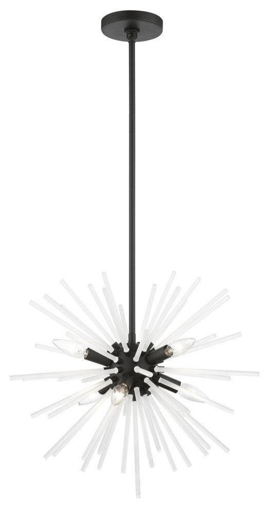 Uptown 6 Light Black Pendant Chandelier