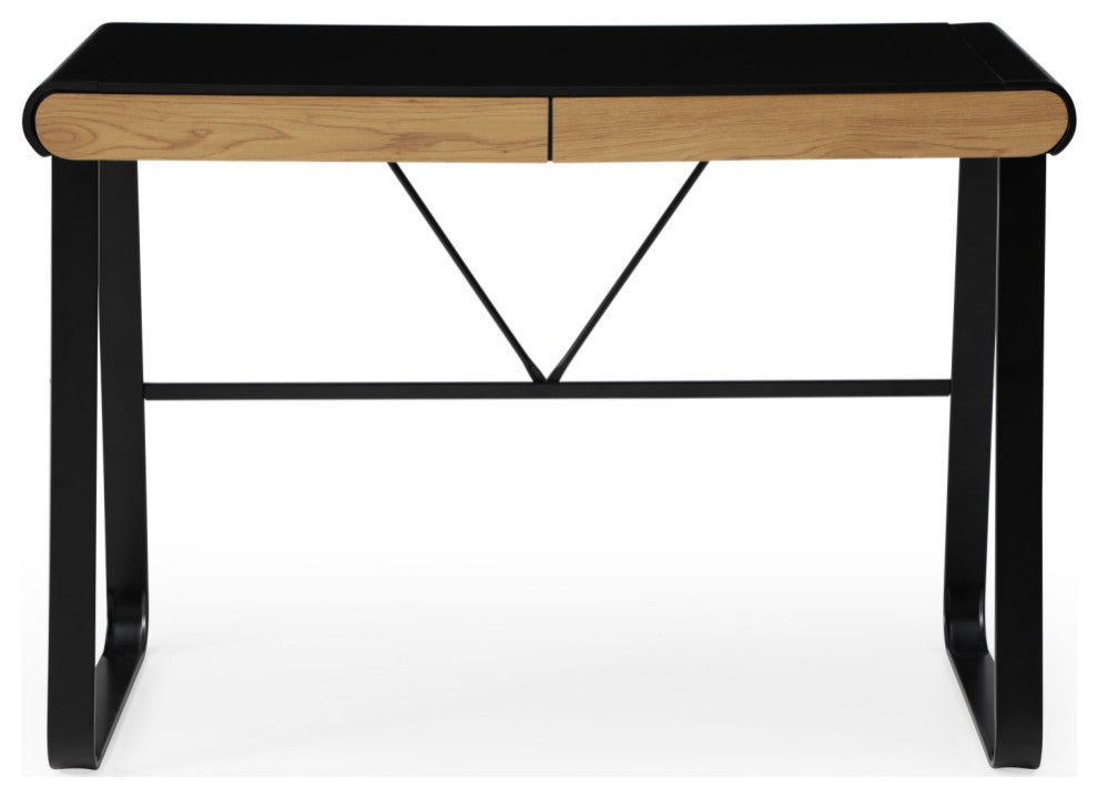 Loft Lyfe Nila Desk, 2 Storage Drawers, Black 43.3Lx21.6Wx30H