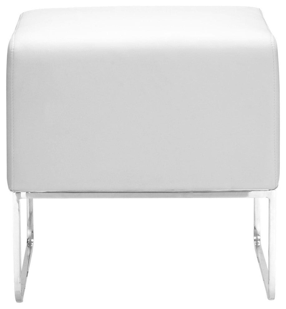 Plush Ottoman White