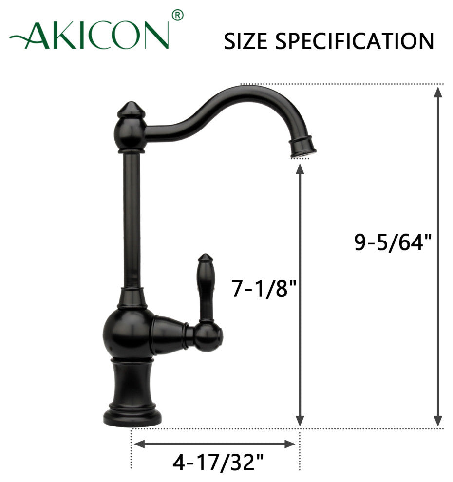 One-Handle Copper Drinking Water Filter Faucet Water Purifier Faucet, Matte Blac