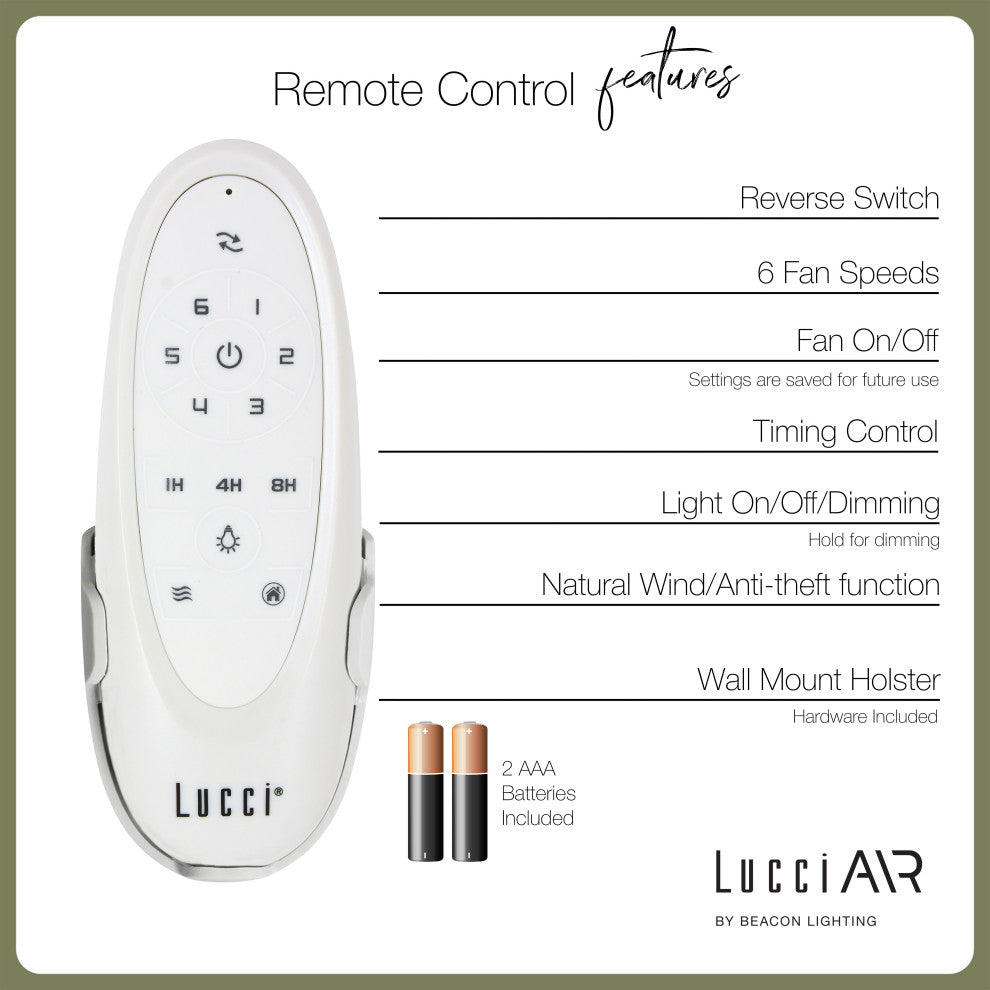 Lucci Air Flusso 52" Light With Remote Ceiling Fan, White