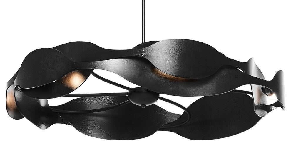 Waves Pendant, Black Finish, Standard Overall Height