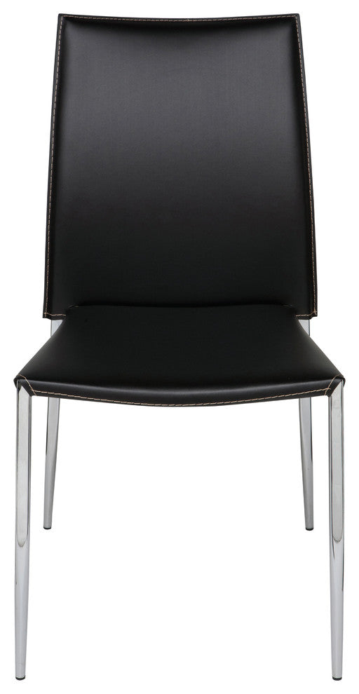 Nuevo Living Eisner Dining Chair, Black Leather