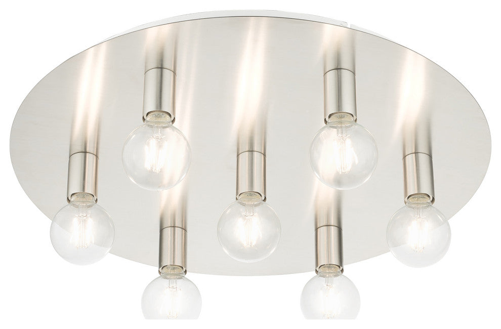 Brushed Nickel Transitional, Versatile, Modern, Urban, Minimal Flush Mount
