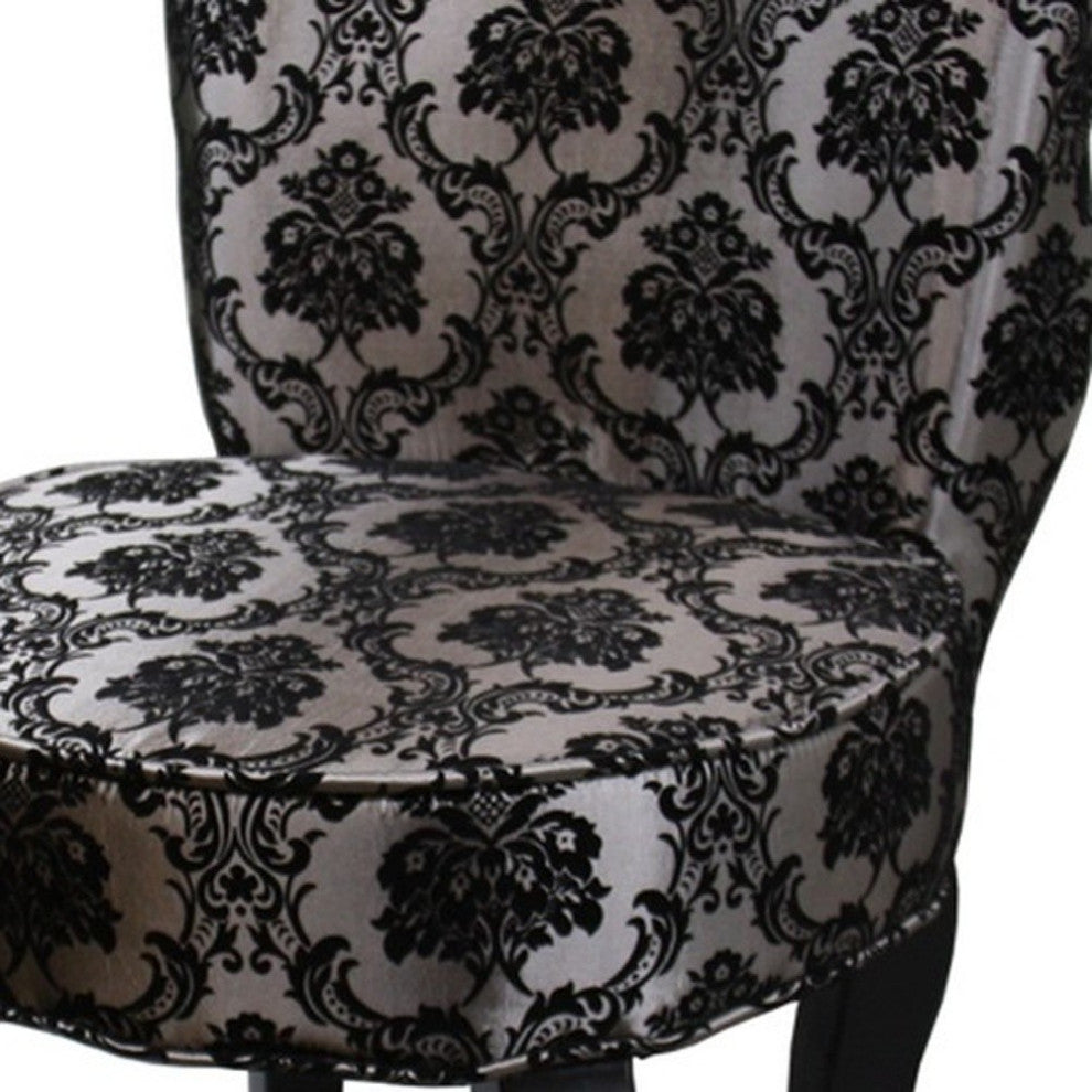 Modern Wooden Chair With Patterned Gray and Black Design