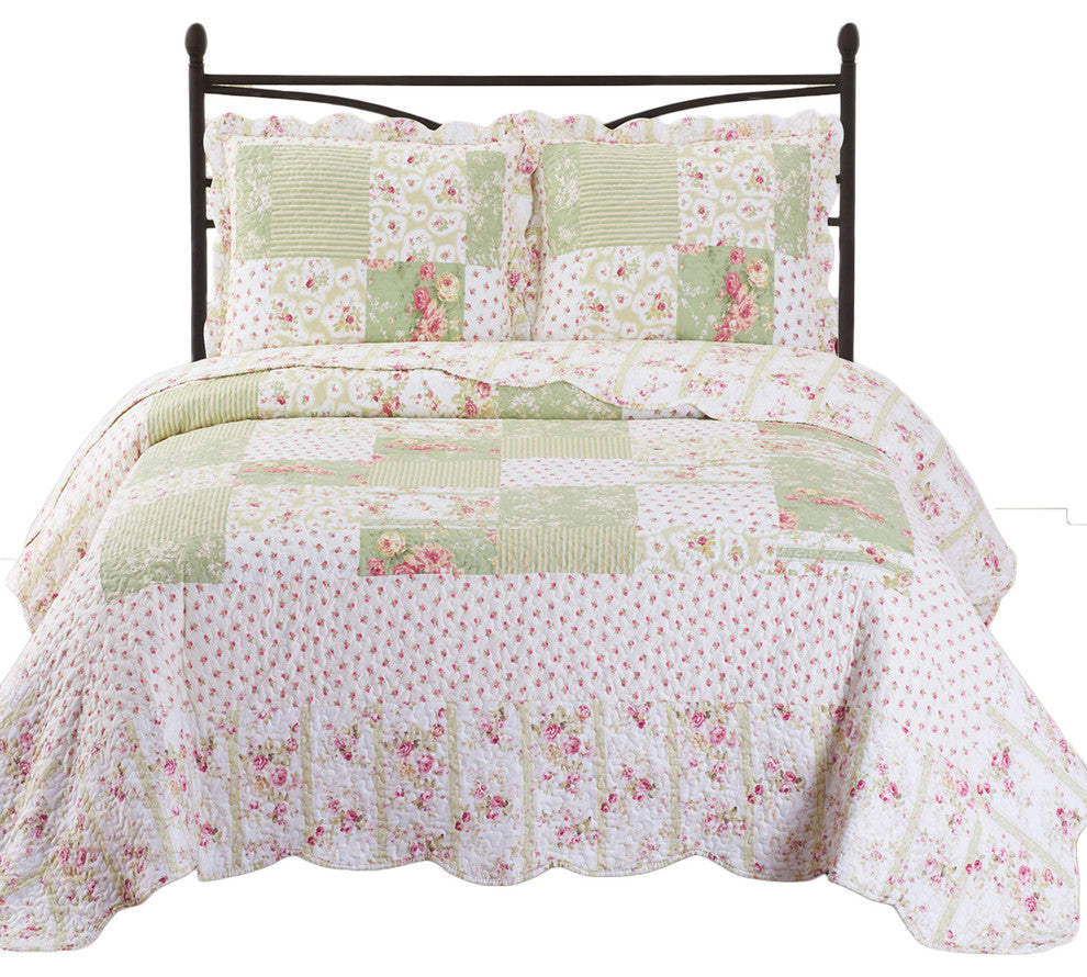 Upland Floral Design Sweet Home Quilted Coverlet Set, Twin