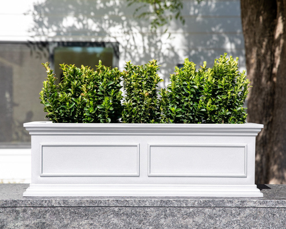 Brixton Planter Box, 36", White, 2 Pack