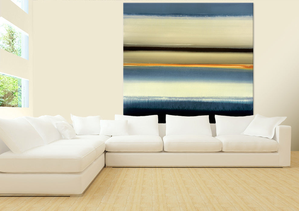 Remembering When Fine Art Giant Canvas Print, Blue, Beige, 54"X54"