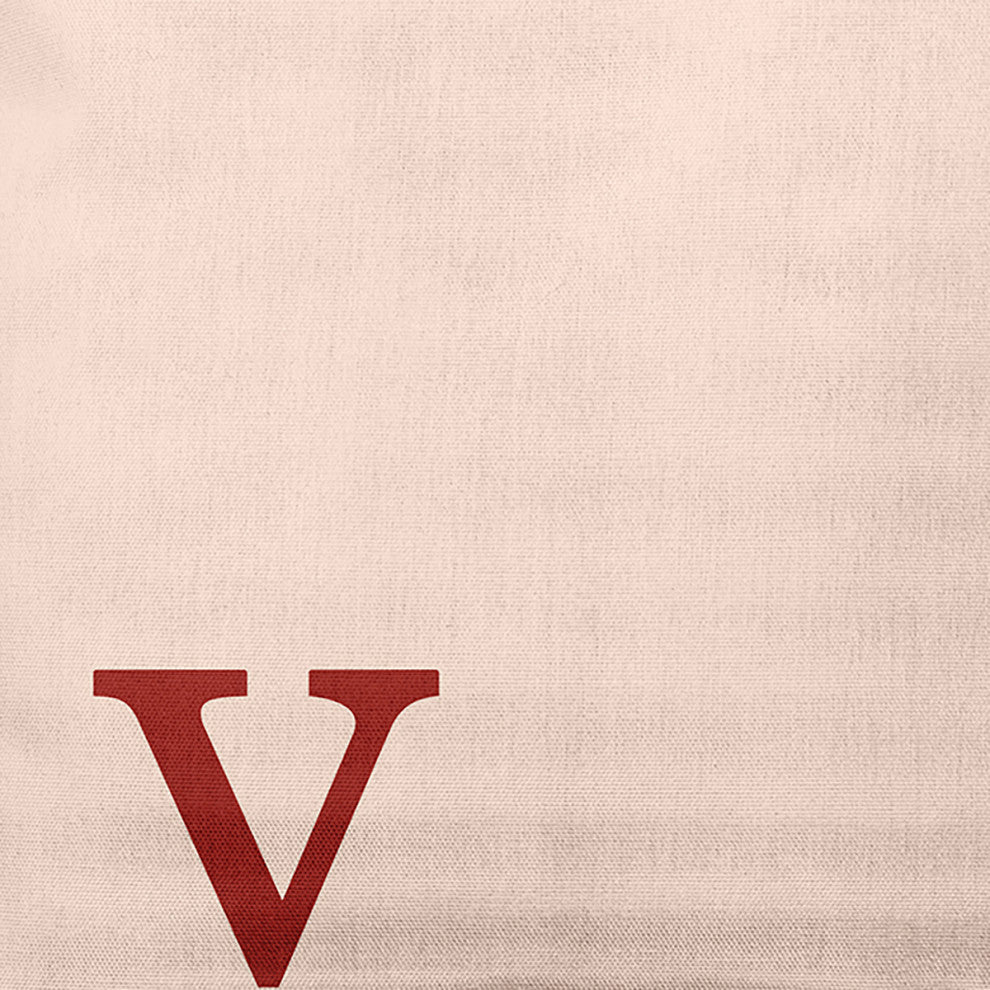18" x 18" Modern Monogram Indoor/Outdoor Polyester Throw Pillow, Maple Red