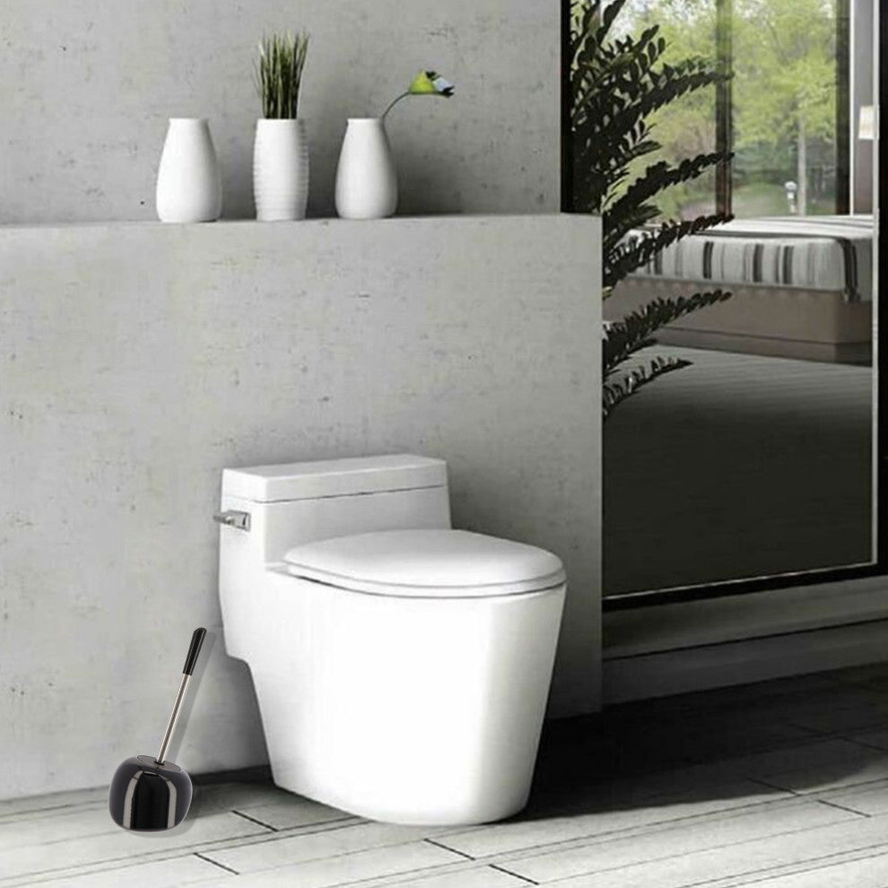 PISE Freestanding Toilet Brush and Holder Set , Black