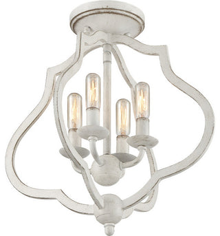 O'Keefe 4-Light Semi-Flush Mount, Antique White