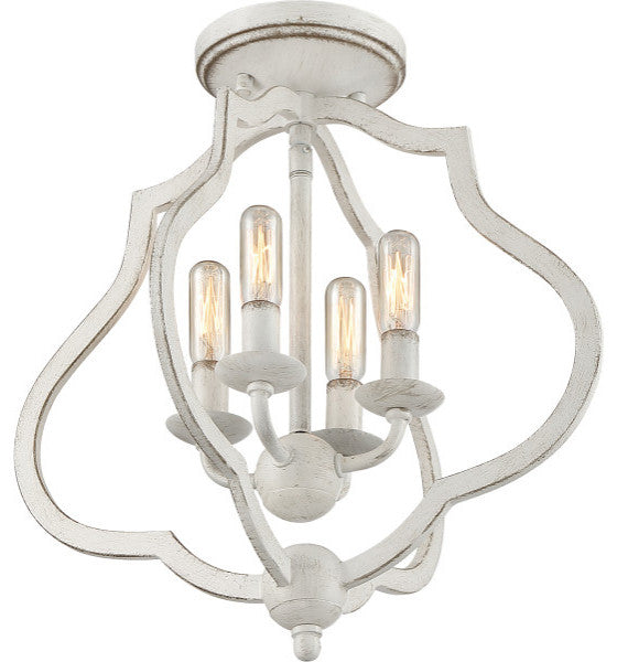 O'Keefe 4-Light Semi-Flush Mount, Antique White