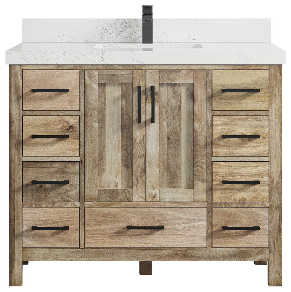 Malibu Mango 42 Single Sink Bath Vanity in Natural 2" Empira Quartz