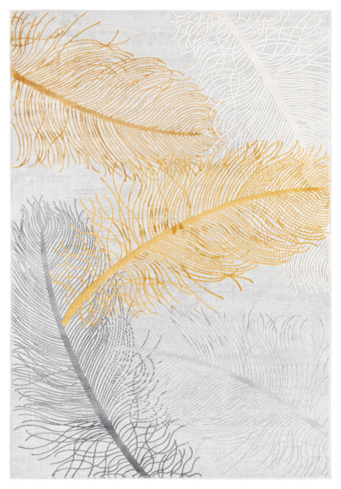 Unique Loom Camilla Finsbury Rug, Yellow Gray, 4'x6'