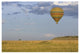 "Hot air balloon flying over herd, Masai Mara Triangle" Paper Art, 20"x14"