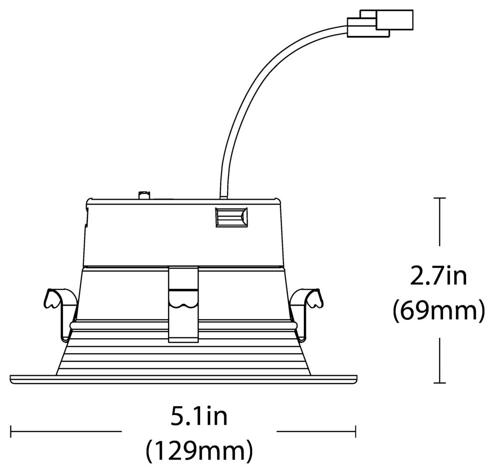 DLR(v6) Recessed LED Downlight, White Baffle, 3000k, 1 Pack