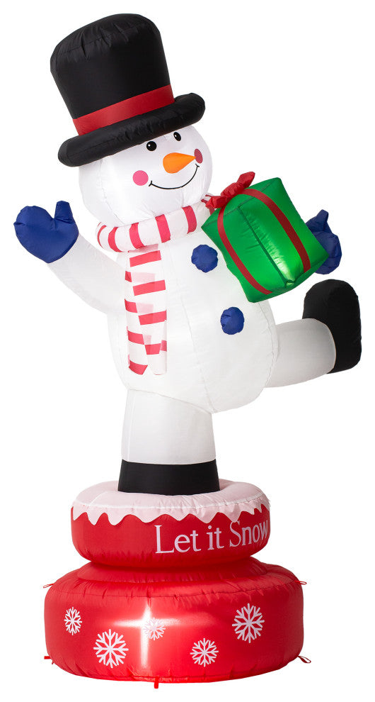 6FT Lighted Inflatable Rotating Snowman Decor