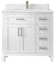 Cambridge 36 Center Sink Bath Vanity in White 1.5" Calacatta Laza