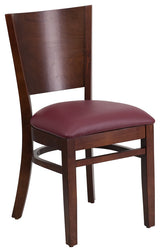 Restaurant Tables and Chairs, "Lexington" Solid Wood Dining Chairs, Walnut Burg