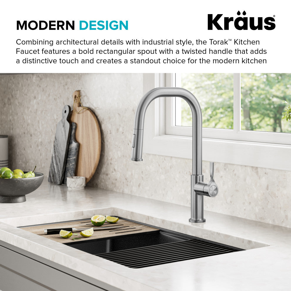 KRAUS Torak 2-Function Single Handle Pull Down Kitchen Faucet SFS