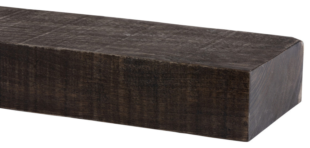 Solid Timber Floating Mantel Shelf, Dark Chocolate, 66"
