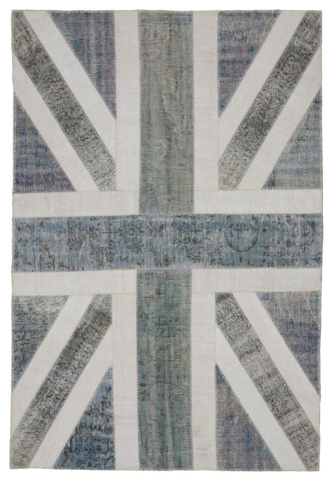 Rug N Carpet - Handmade Oriental 6' 7'' x 9' 10'' Flag Patchwork Rug