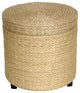Rush Grass Storage Footstool, Natural