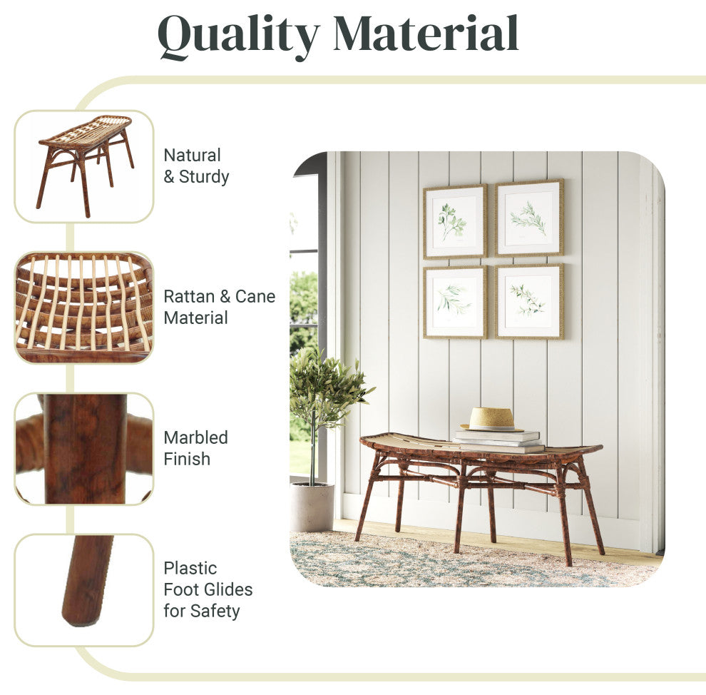 Beyla Rattan Bench