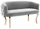 TOV Furniture Adina Grey Velvet Loveseat with Gold Legs