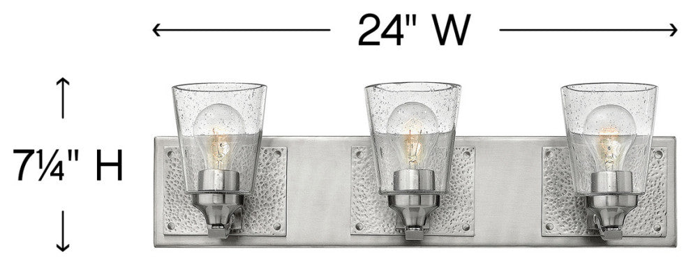 Hinkley Jackson Medium Three Light Vanity, Brushed Nickel