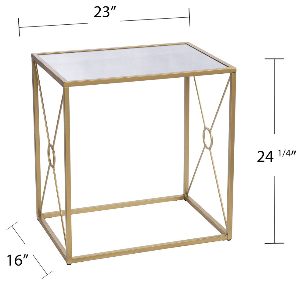 Fanning Mirror-Top End Table