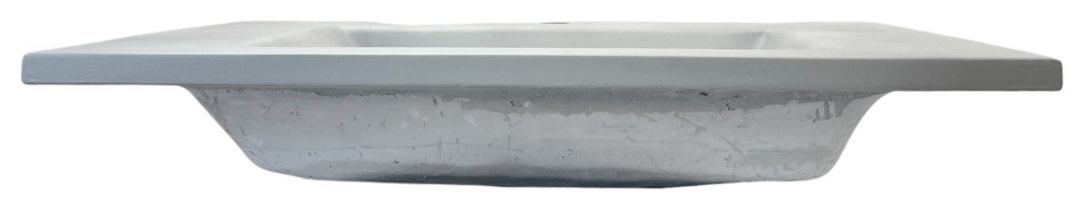 31" Single Concrete Rectangular Sink Top with Rectangle Sink, Light Gray
