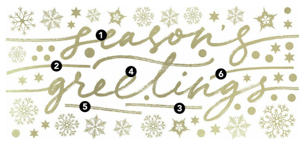 Season'S Greetings Peel and Stick Wall Decals With Metallic Ink