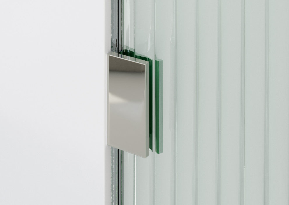 Bathtub Fixed Panel, Fluted Radius, Left Hand, Polished Chrome