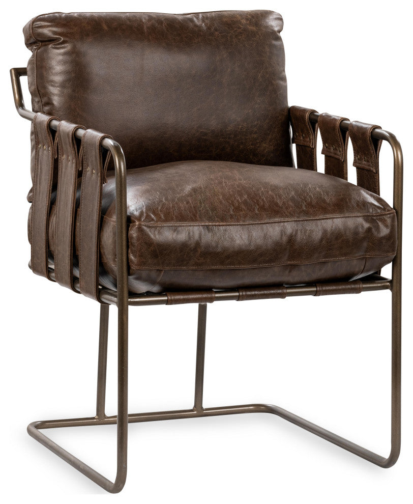Strapling Leather Dining Chair, Cocoa Brown