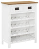 Vidaxl Wine Cabinet 28.3"x12.6"x35.4" Solid Oak Wood