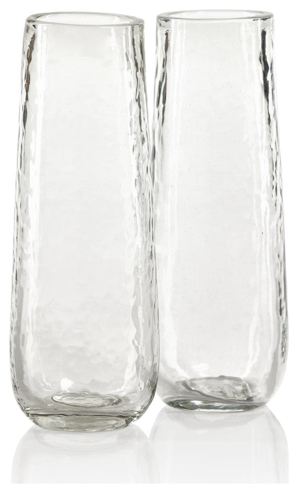 Kaz Hammered Stemless Champagne Flutes, Set of 4
