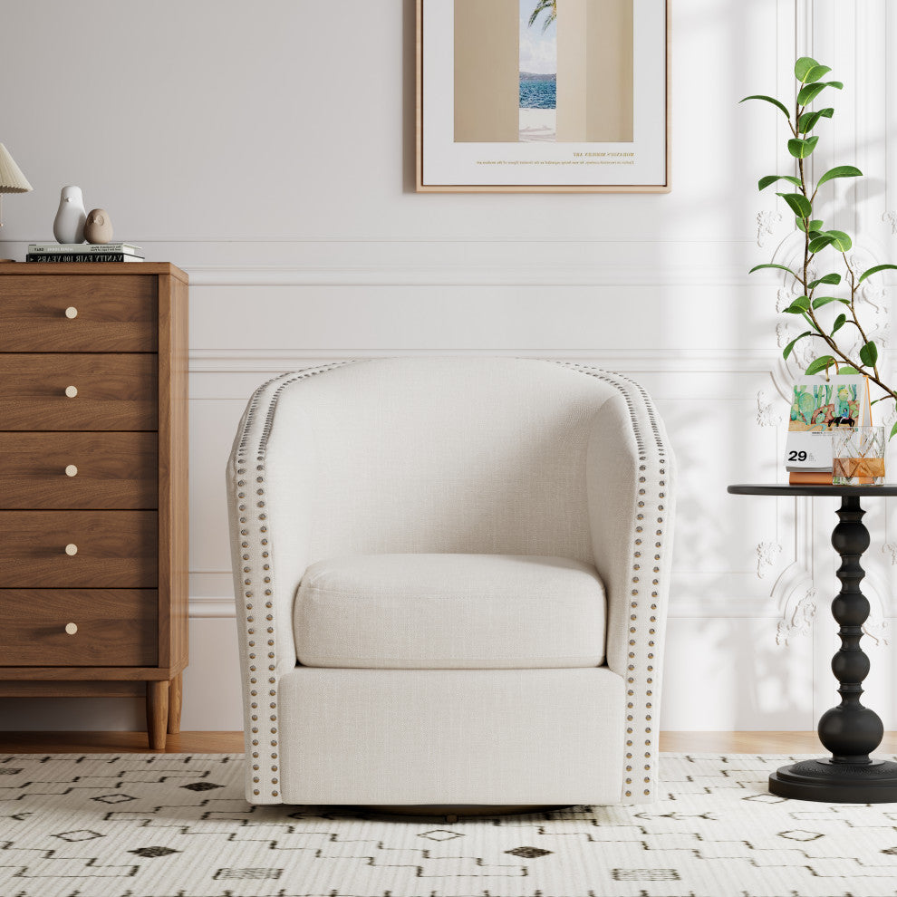 Jaymee Fabric Swivel Chair, Wheat and Black